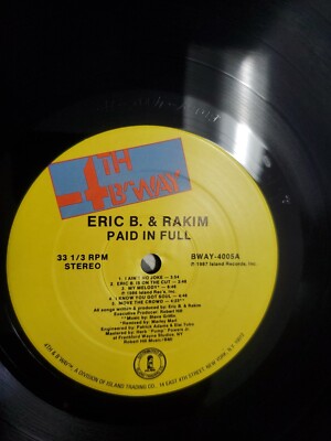 Eric B. & Rakim Paid in Full LP ステッカー付OG Eric B. & Rakim Paid in Full LP ステッカー付OG