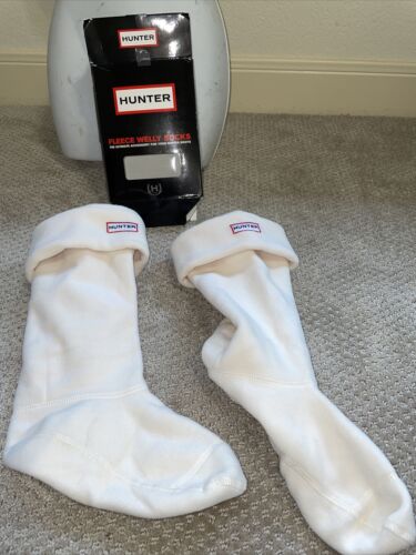 Brand New Nib Hunter Fleece Welly Socks Cream Size 5-7 Female - Picture 1 of 3