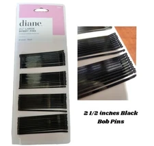 Diane 2 1/2" Black Bobby Pins Hair Bob Pins 40 Count Pack D458