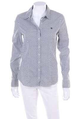 Marc O´Polo Hemd-Bluse Geo-Print D 36 dunkelblau off-white
