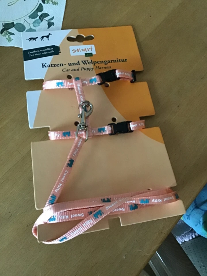 Welpengeschirr, Katzengeschirr, Set mit Leine, rosa Gr S