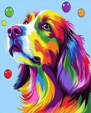 Maomaomi Paint by Numbers DIY Acrylic Painting Kit 16x20 inches, Color Dog