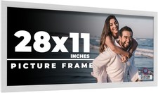 28x11 Frame White Wood Picture Photo Frame with UV Acrylic and Acid Free Backing