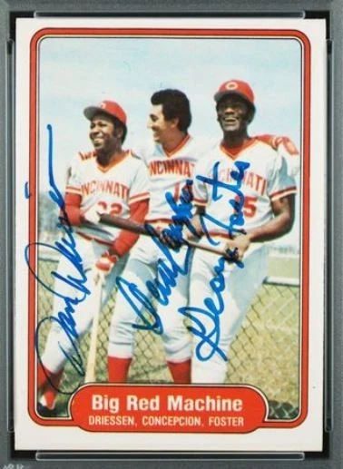 1982 Fleer Dave Concepcion Foster cartão de beisebol assinado PSA/DNA certificado autografado 8 - Imagem 2 de 4