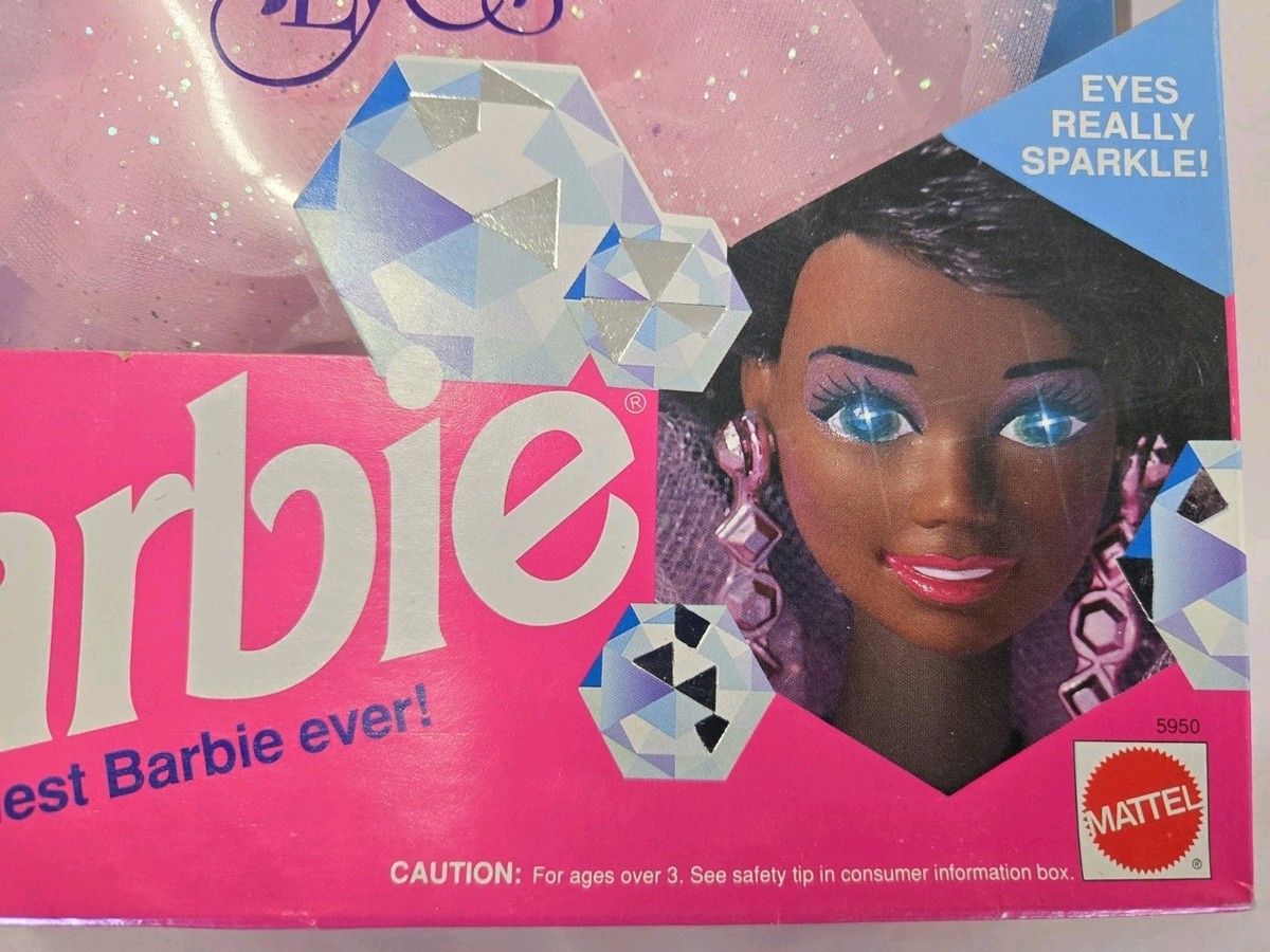 Vtg 1991 Barbie Sparkle Eyes African American Doll Mattel # 5950