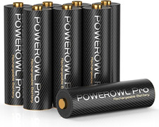 POWEROWL Gold-Top Rechargeable AA Batteries PRO, High Capacity 2800Mah, Premium
