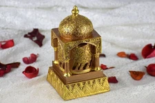 Engraved Calligraphy Minaret Style Incense Bakhoor Burner - 6 in. Gold