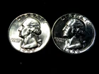 1958P&D Brilliant Uncirculated Washington Quarter 2 Coin Silver Year Set DF3