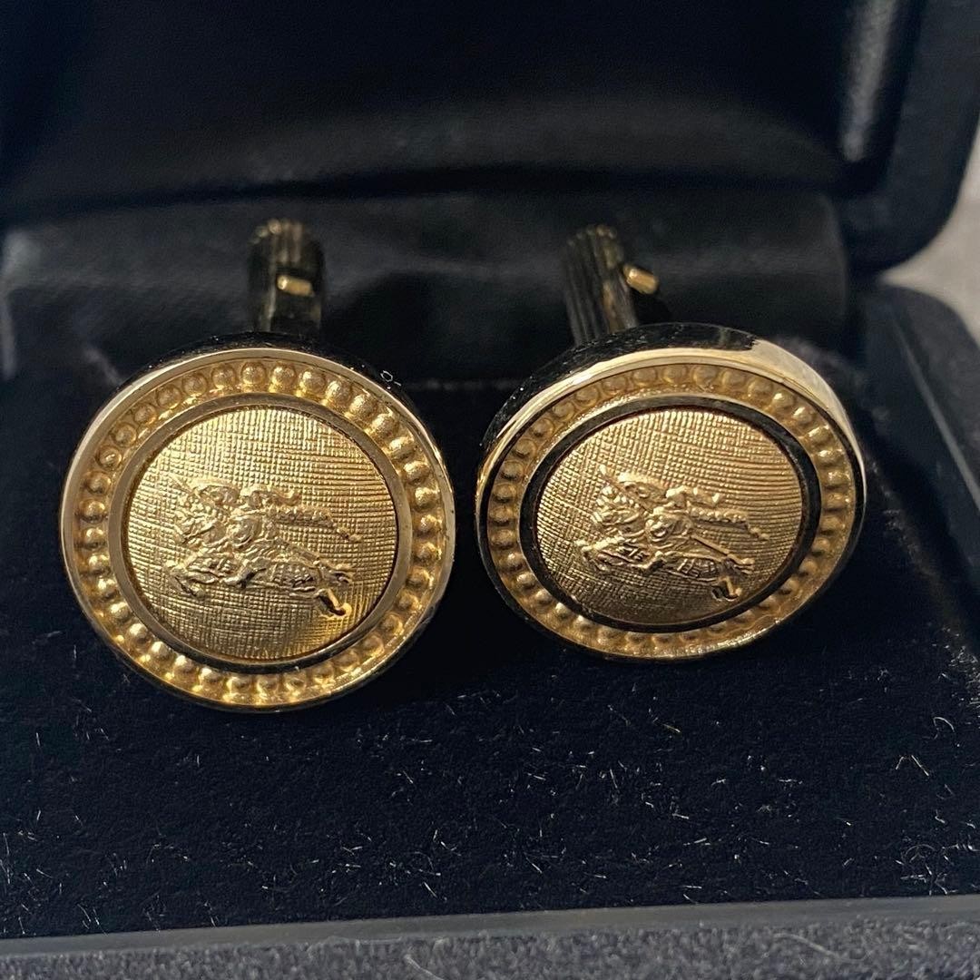 Burberry Knights Cufflinks Tie Clip Set Vintage Fashion Accessories Auth thumbnail 4