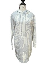 525 Revolve Gray White Hooded Tie-Dye Sweater Dress M NWT