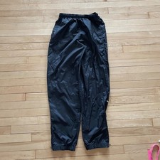 Vintage 90s Nike Men M Black Parachute Track Pants Zip Ankle Unlined Rave Swoosh