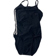 Adidas One Piece Swimsuit Black Striped Women UK 30