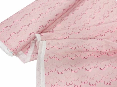 LITTLE JOHNNY Boobies Cotton Fabric Feminine Breasts Pink for Dressmaking and Craft