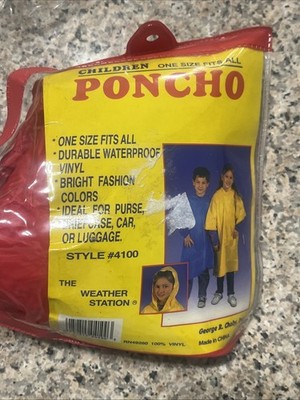 Red Children's One Size Fits All Poncho