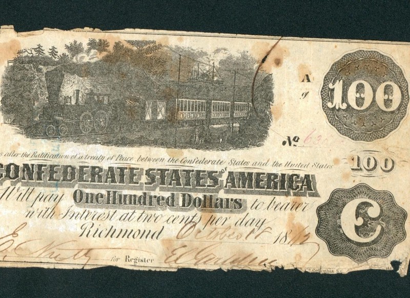 $100 1862 Confederate States of America ** PAPER CURRENCY AUCTION
