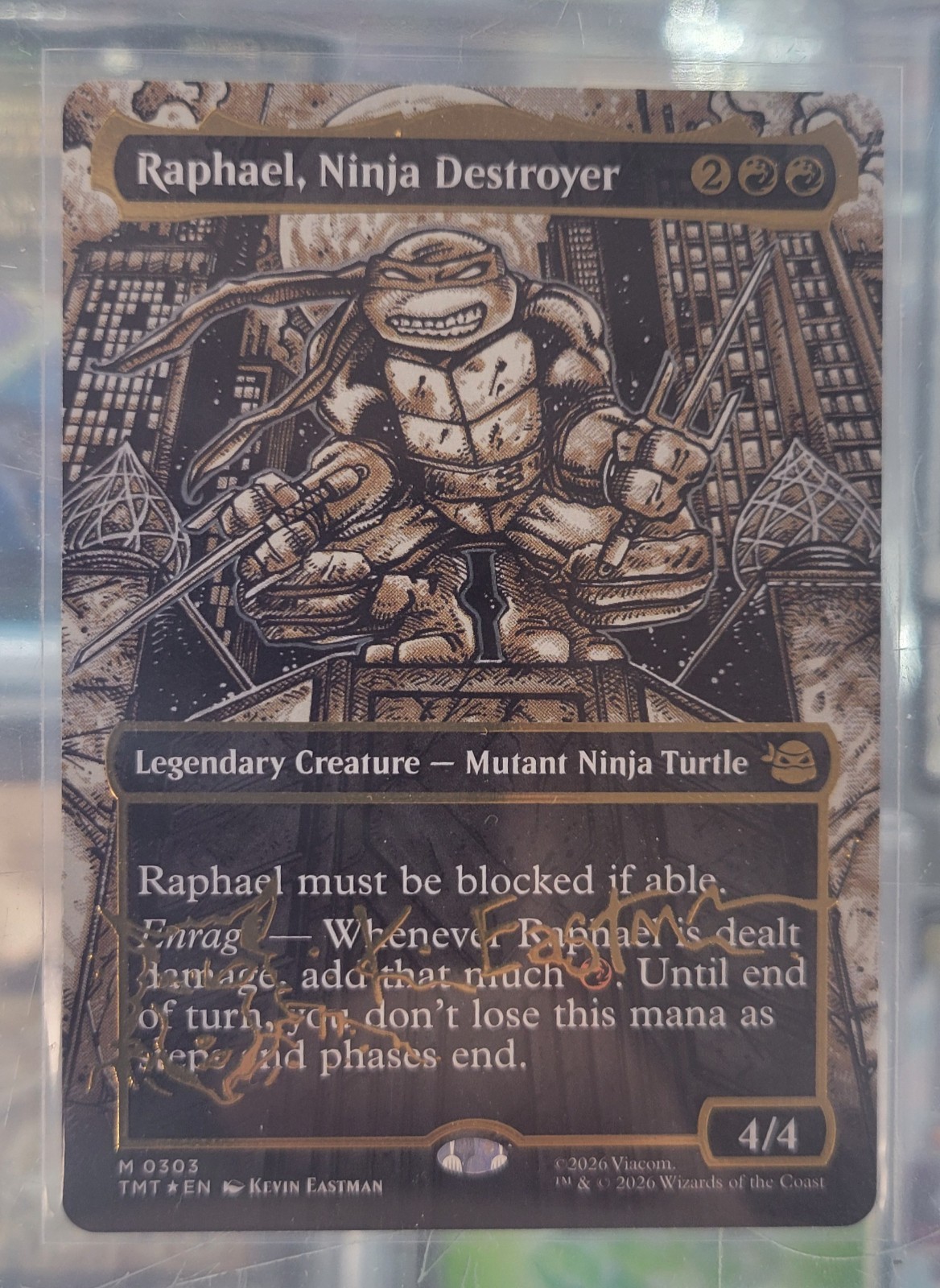 Raphael, Ninja Destroyer (Borderless) (Gold-Stamped Signature) TMNT 0303