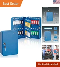 Modern Wall-Mounted Key Holder Box - 48 Key Hooks for Home & Business