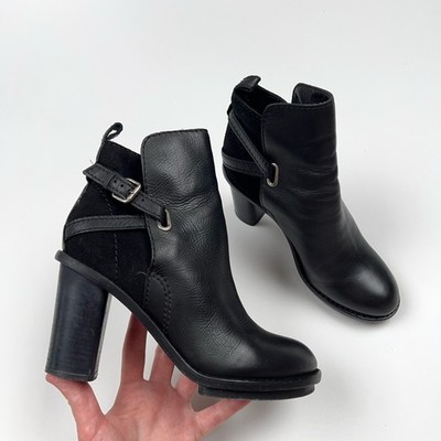Acne Studios Black Leather Ankle Boots Shoes