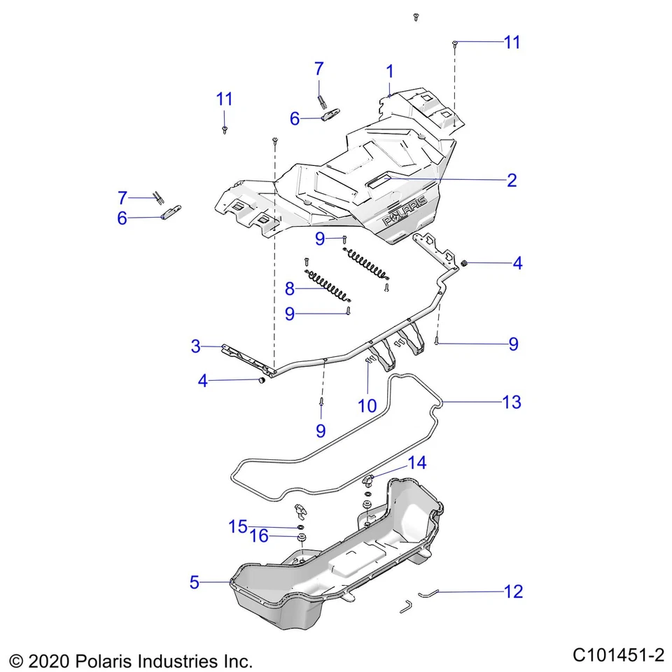Polaris Storage, Front, Gloss Black, Genuine OEM Part 5454684-070, Qty 1 - Image 2 of 2