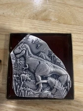 medallic art company silver “ Dinosaur “ 11.965 Oz Of .925 Don Everhart Fossil