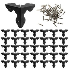 40 PCS 1.3 inch Black Metal Corner Protector with Screws Decorative Guard