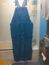 Real Work Wear Mens Denim Bib Overalls Size 56x34 Work Farm Mechanic Blue