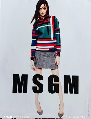 Women Fashion High heels Handbag Shoes Long Leg Print Ad MSGM