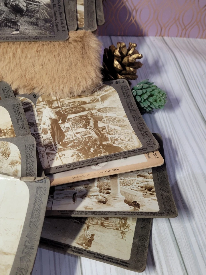 Старинный стереоскоп карты 3D Палестина религиозный Йосемити винтажный библейский - Изображение 3 из 4