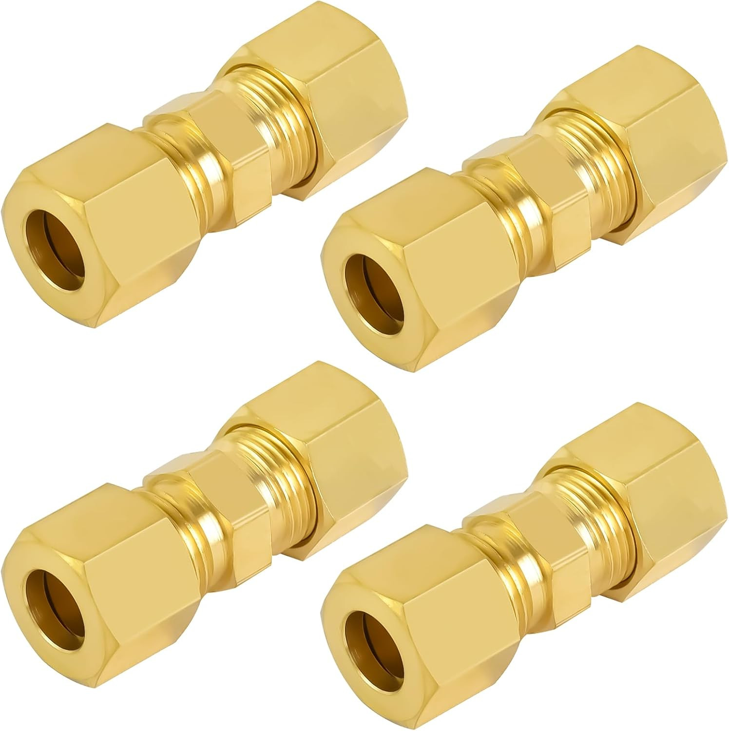 5/16in Brass Compression Union Fitting Kit, 4 Pack