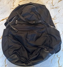 Lululemon Large Black Nylon Backpack Exterior Pockets Computer Sleeve Shoe Pocke