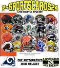 LOS ANGELES RAMS 2025 GOLD RUSH SIGNED NFL FOOTBALL MINI HELMET LIVE FRIDAY