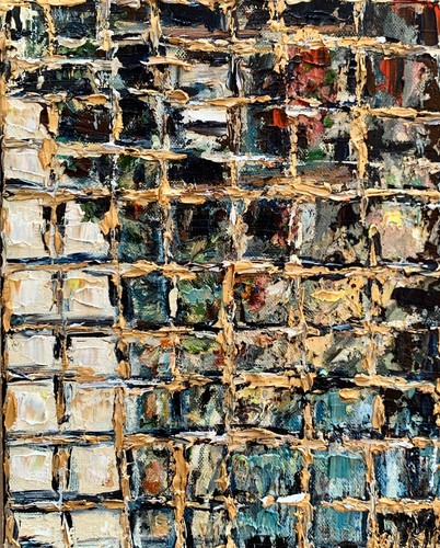 Mosaïque abstraite Impasto peinture huile sur toile décoration murale moderne peinture - Photo 3/7