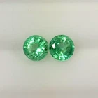 1.04ct Natural Ethiopian Emerald beautiful round 5mm matching pair for earring