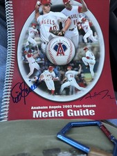 2002 Anaheim Angels Playoffs Media Guide Signed  By Adam Kennedy M Scioscia  Psa