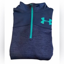 Under Armour Boys Blue  Turquoise ColdGear 1/2 Zip Boys Youth Large