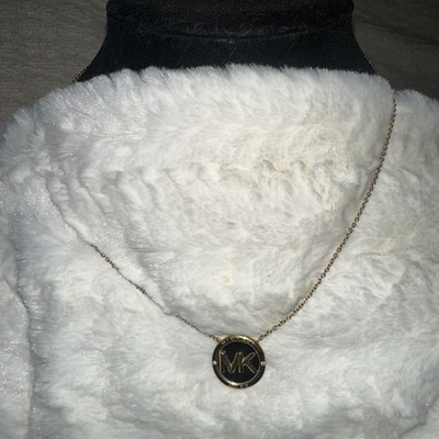 NEW! Michael Kors Necklace Pendant Gold tone Pave Heart MK Logo In Jewelry Box.