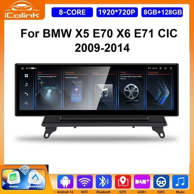 14,9" Android Autoradio GPS Navi Carplay Für For BMW X5 E70 X6 E71 CIC 2009-2014 - Bild 1 von 4