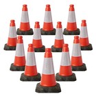 12 PACK RED TRAFFIC CONES - HEAVY DUTY 450 MM HIGH 2 PIECE