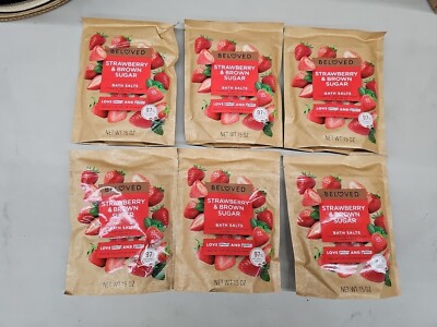 Beloved by Love Beauty and Planet- Strawberry and Brown Sugar Bath Salts - X 6