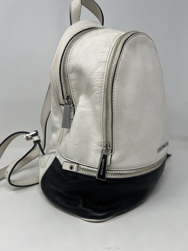 Michael Kors Rhea Color-Block Logo Backpack Black White (off White) - Picture 4 of 10