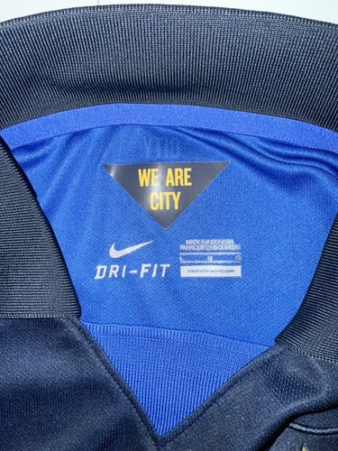 Camiseta de fútbol grande Manchester City 2014-2015 Nike Dri-Fit MCFC fútbol azul - Imagen 8 de 12