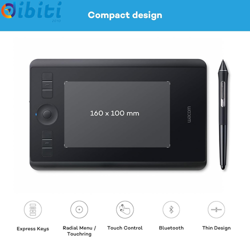 Wacom Intuos Pro S Tavoletta Grafica, Inclusa Penna Wacom Pro Pen 2 con Punte di - Foto 6 di 13