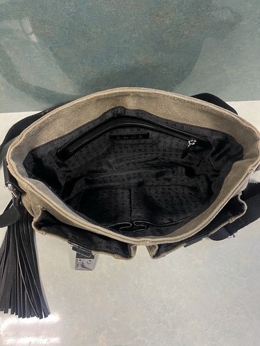 L.A.M.B Gwen Stepani Army Green and Black Leather Purse Handtasche - Bild 5 von 12