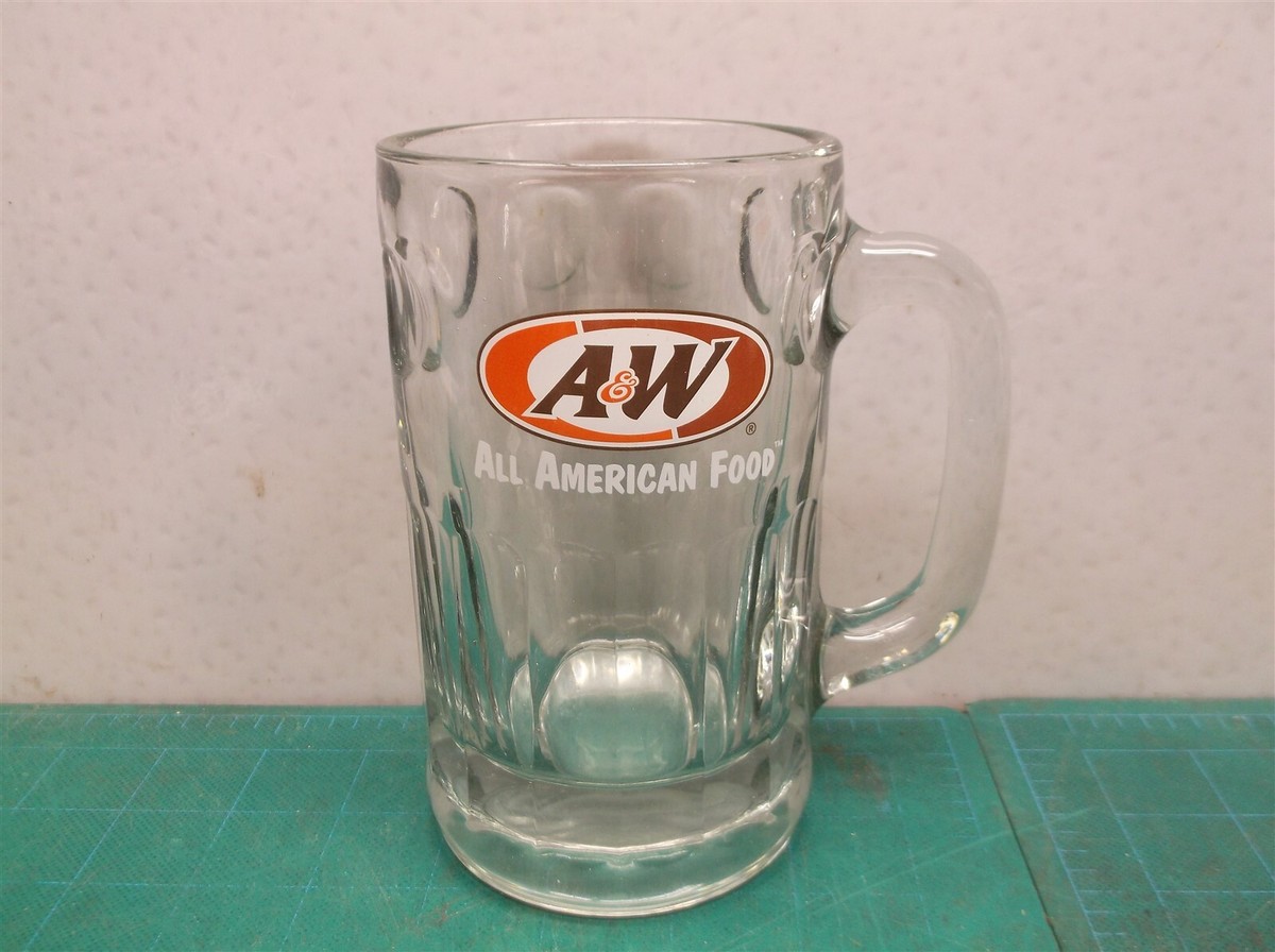 Vintage A&W Logo All American Food Large Heavy Glass AW Root Beer Mug 6  Inch ds1 | eBay