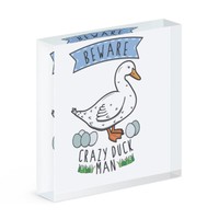 Beware VerrüCkte Ente Mann Acryl Foto Block Rahmen Lustig Tiere