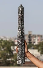 Huge Spinel In Matrix Stone Obelisk Tower Point Brilliant Healing Crystal Power
