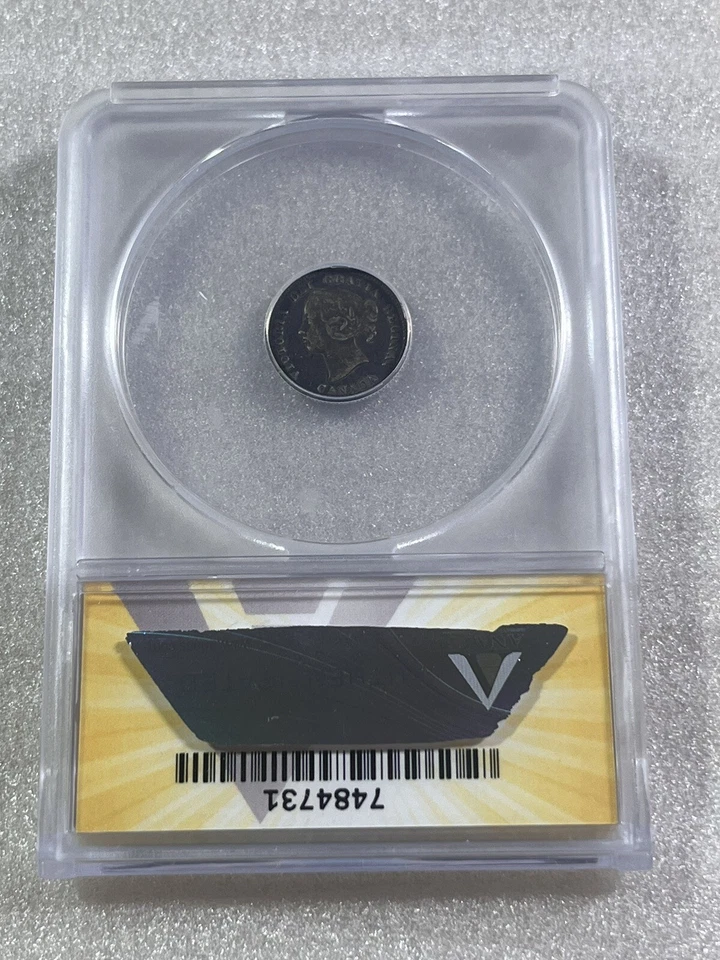 1888 Canada 5 Cents Small Silver Coin Graded XF 40 by ANACS - Image 4 of 4