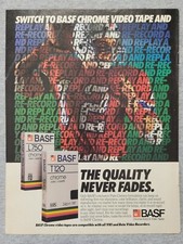 1988 Magazine Advertisement Page BASF T-120 Chrome VHS Tape Vintage Print Ad