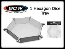 1 BCW Hexagon Dice WHITE Tray Flat, Foldable & Handy For Pathfinder Games Etc.