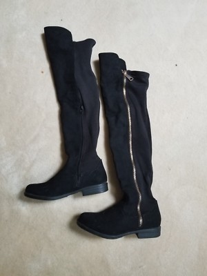 bamboo faux suede over the knee boots